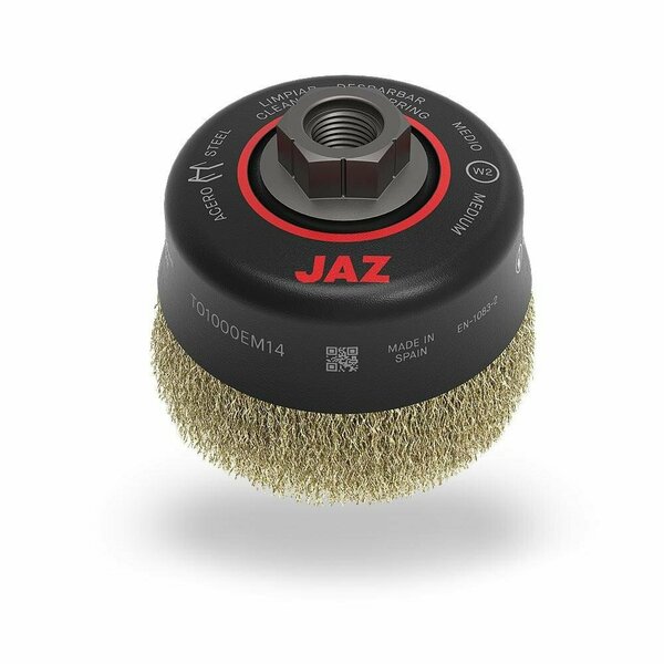 Jaz Crimped Wire Cup Brush, 4" Crimped Wire Cup Brush, Wire.020" 64000